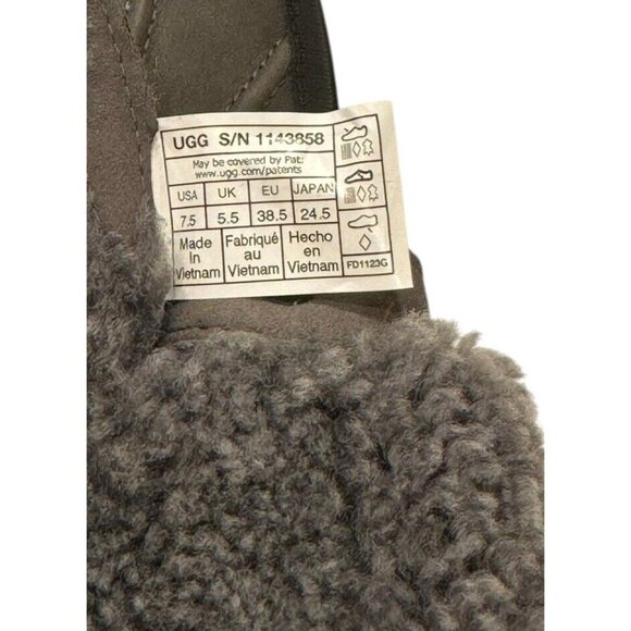 UGG 7.5 ASHTON ADDIE TIPPED SNOW BOOT GREY WATERPROOF FULL-GRAIN LEATHER WOMENS - Picture 13 of 13